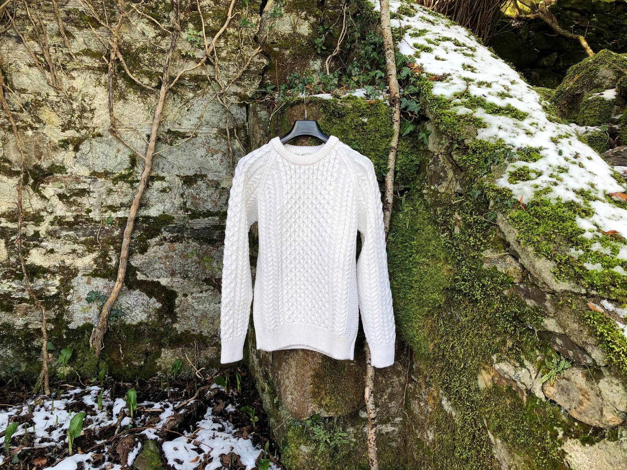 Merino Crew Neck Sweater in White