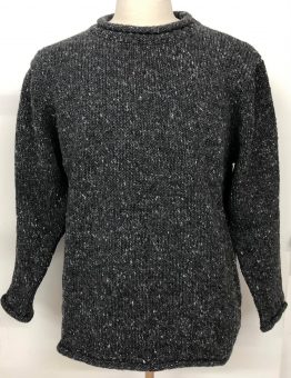 Roll Neck Fleck Tunic in Charcoal
