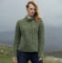 Merino Roll Neck Cardigan in Green
