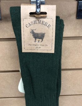 Cashmere and Wool Green Socks in Size 3-7