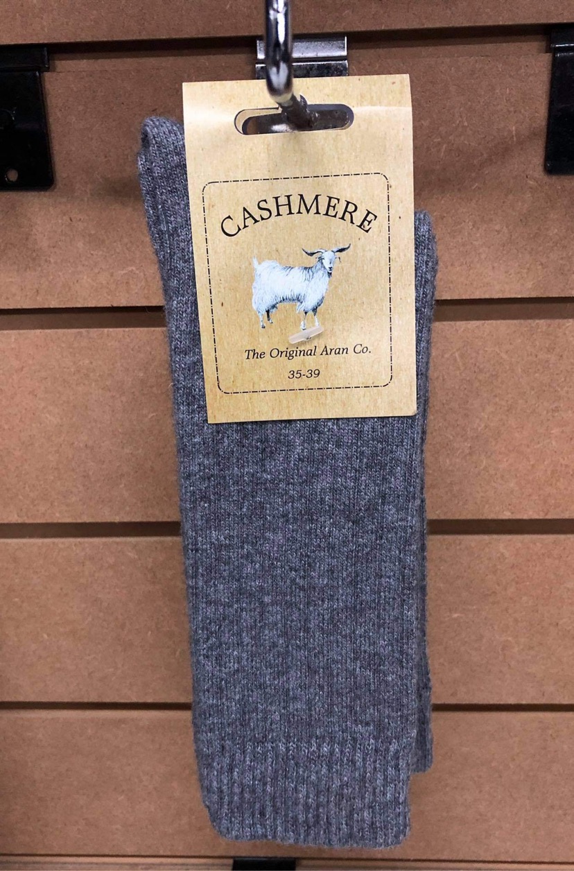 Cashmere and Wool Grey Socks in Size 3-7