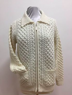 Knitted Zip Cardigan in White