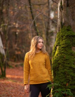Roll Neck Fleck Tunic in Yellow