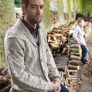 OLYMPUS DIGITAL CAMERA Aran Knit Cardigan in Parsnip