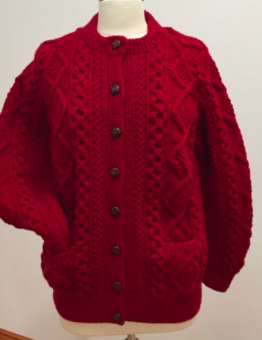 Red Ladies' Cardigan With Pockets