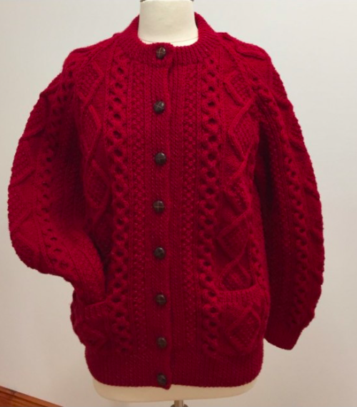 Red Ladies' Cardigan With Pockets