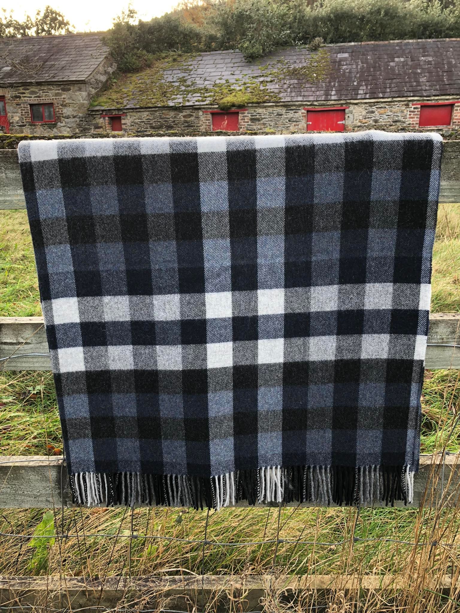 Black and Blue Check Blanket