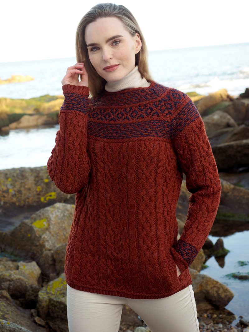 Fair Isle Sweater in Rust