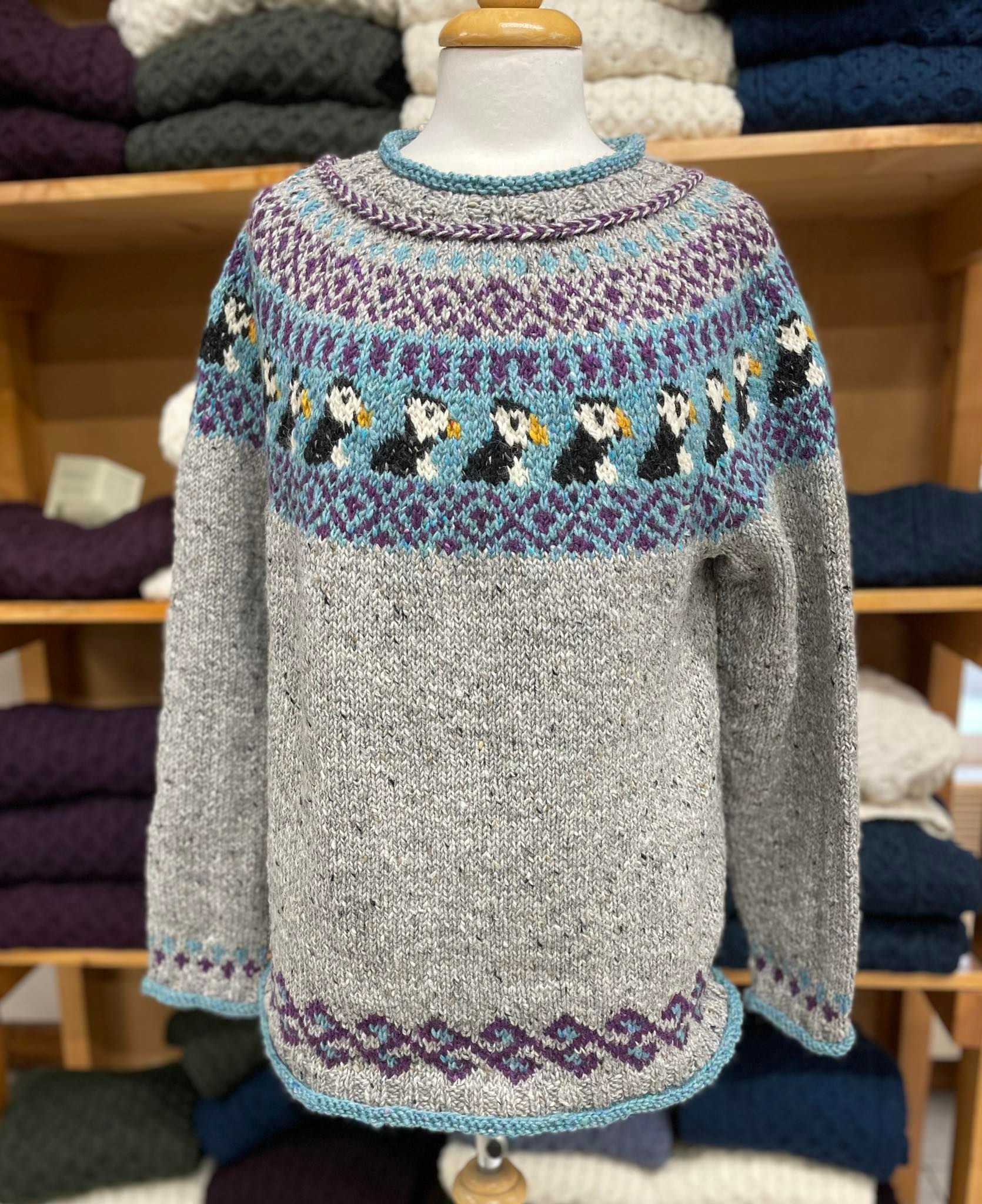 Puffin Lopapeysa Sweater - Glendalough Woollen Mills