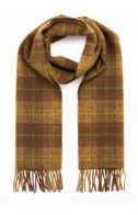 Lambswool Scarf in Mustard, Brown and Red Check