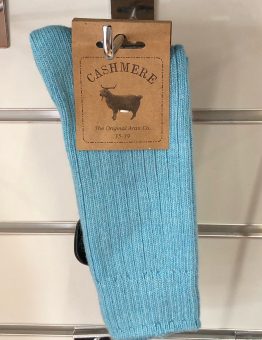 Cashmere and Wool Light Blue Socks in Size 3-7