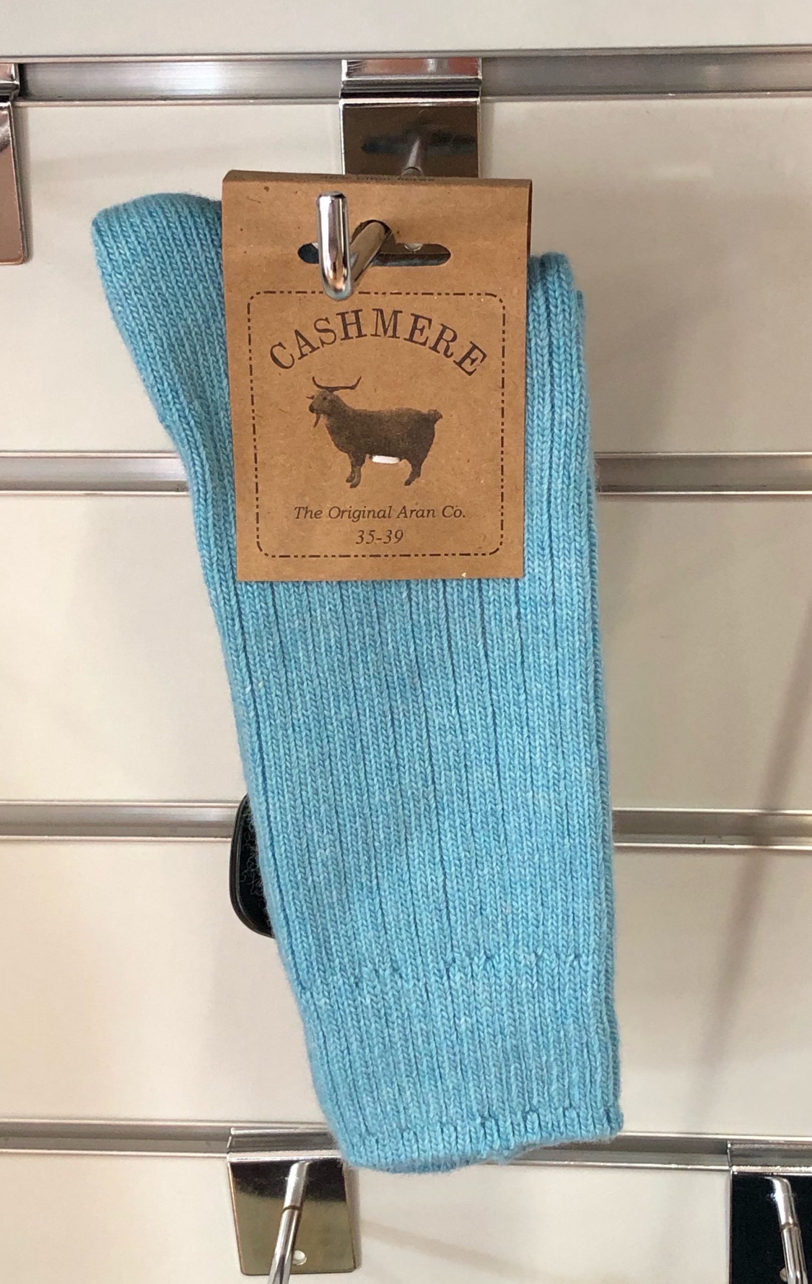 Cashmere and Wool Light Blue Socks in Size 3-7