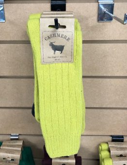 Cashmere and Wool Lime Green Socks in Size 7-11