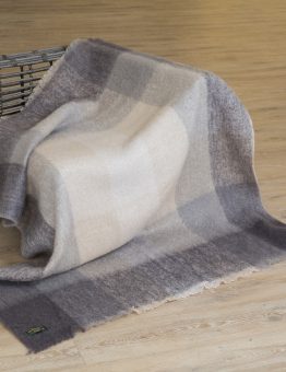 Mohair Blanket in Beige and Grey