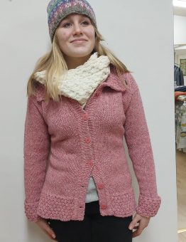 Wool Cardigan in Pink