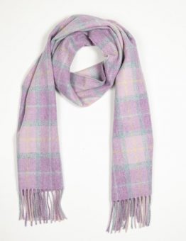 Lambswool Scarf in Pink Check