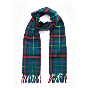 Lambswool Scarf in Green Red and Blue Check