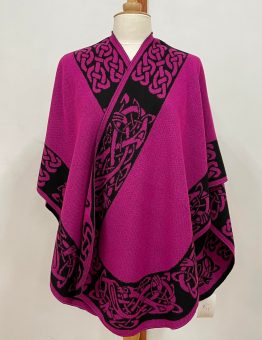 Reversible Celtic Shawl in Pink and Black