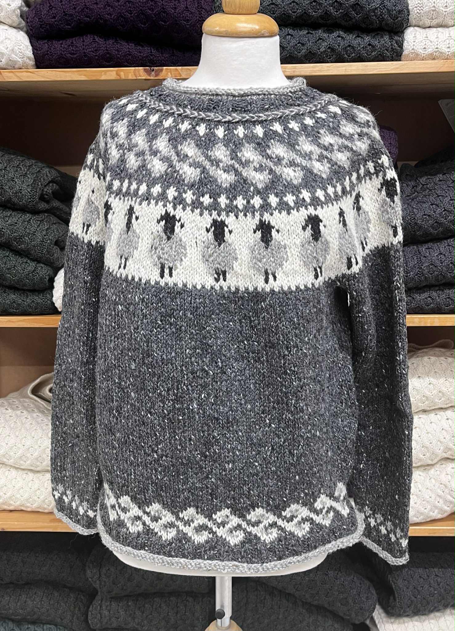 Sheep Lopapeysa on Grey