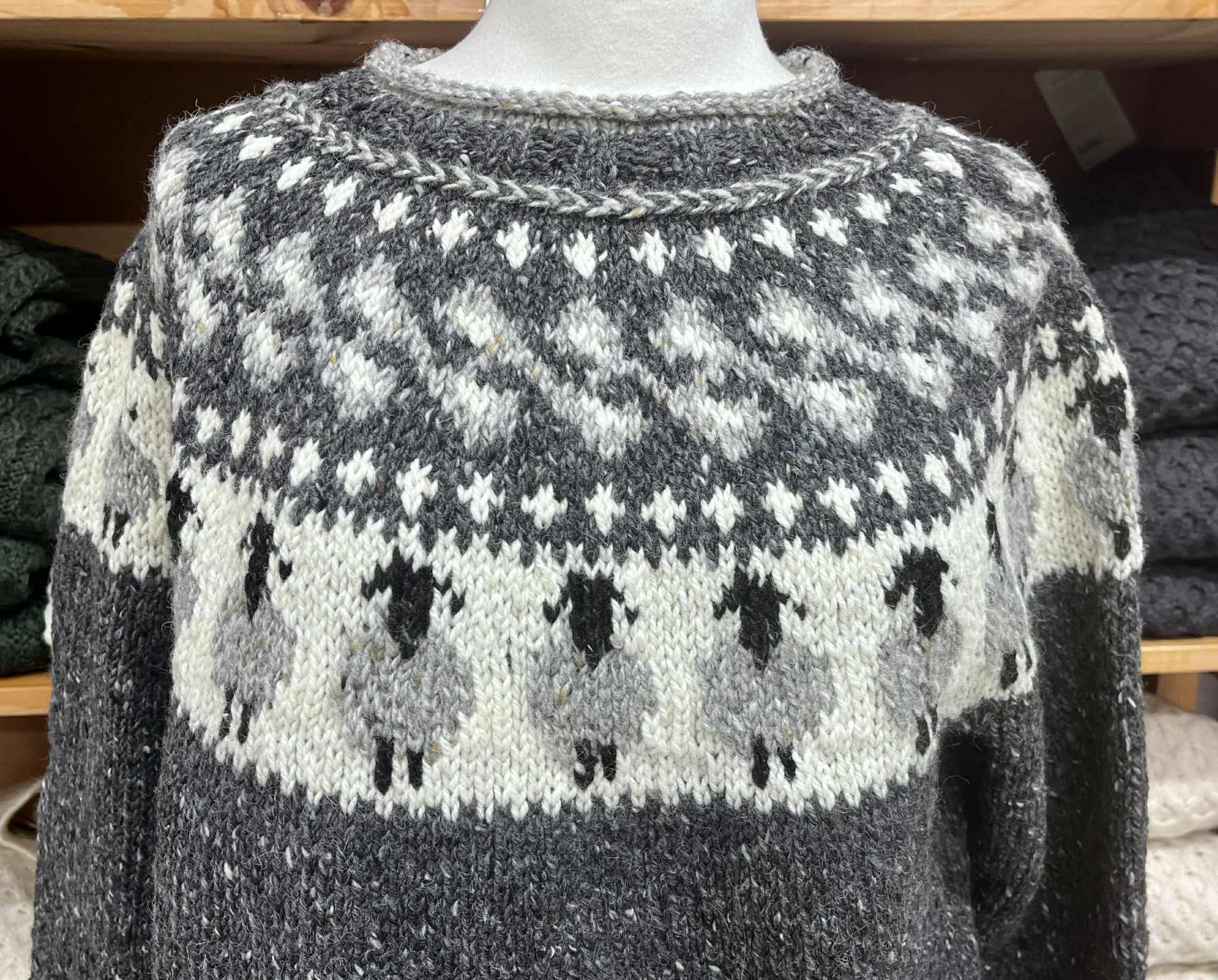 Sheep Lopapeysa on Grey