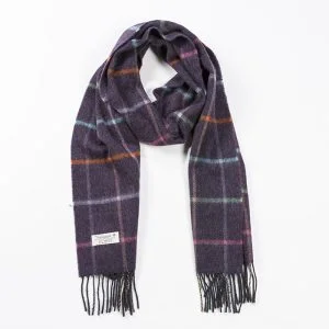 Heather Purple Stripe Lambswool Scarf