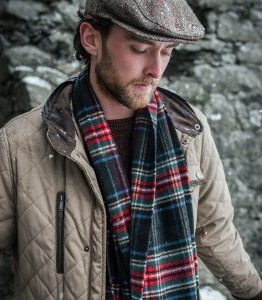 Black Stewart Lambswool Scarf