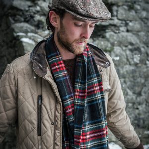 Black Stewart Lambswool Scarf